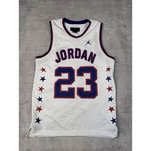 Nike Air Jordan Jersey Mens Small White Globetrotter Esc Basketball Mesh Y2K